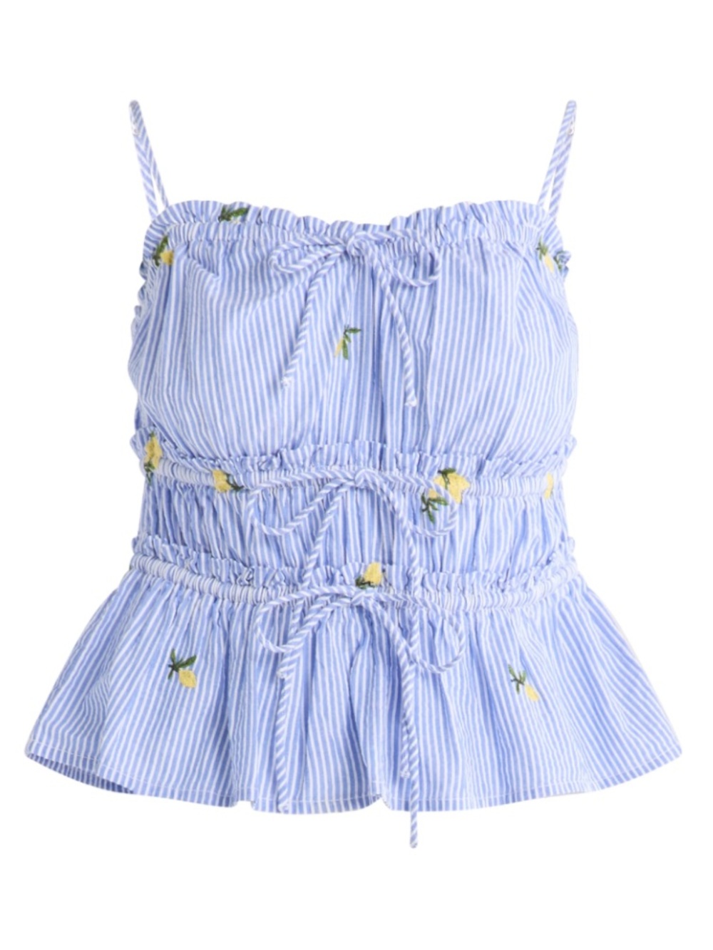 Free Assembly lemon ruffle tank NWT